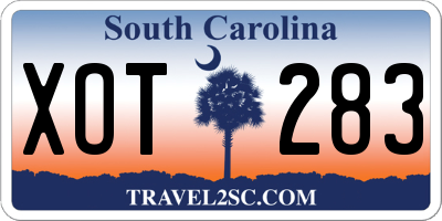 SC license plate XOT283