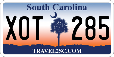 SC license plate XOT285