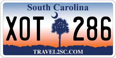 SC license plate XOT286