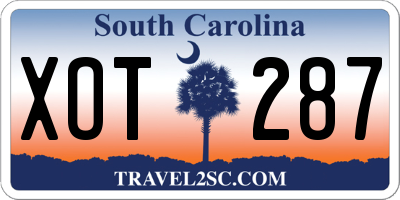 SC license plate XOT287