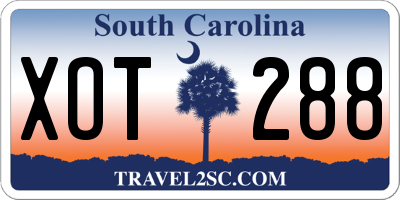 SC license plate XOT288