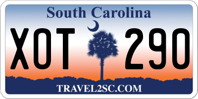 SC license plate XOT290