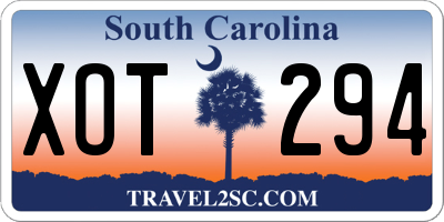 SC license plate XOT294