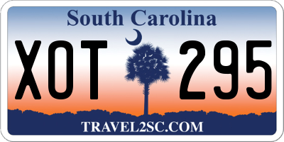 SC license plate XOT295