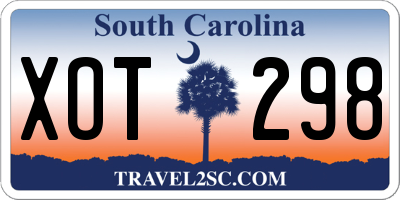 SC license plate XOT298