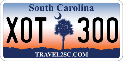 SC license plate XOT300