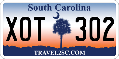 SC license plate XOT302