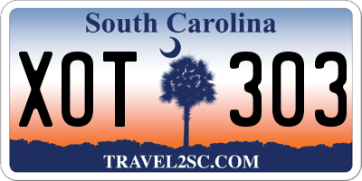 SC license plate XOT303