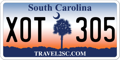 SC license plate XOT305