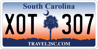 SC license plate XOT307