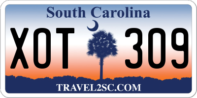 SC license plate XOT309