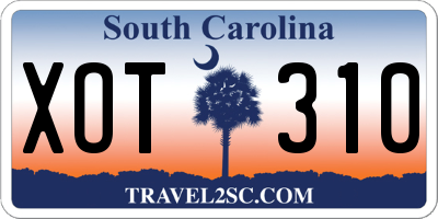 SC license plate XOT310