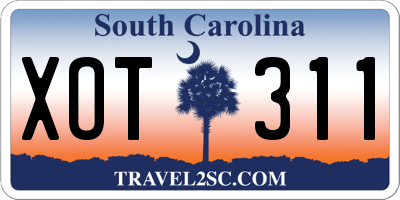 SC license plate XOT311