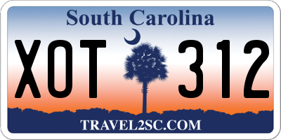 SC license plate XOT312