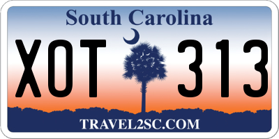 SC license plate XOT313