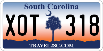 SC license plate XOT318