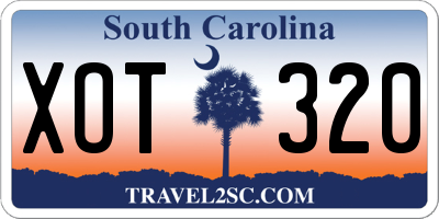 SC license plate XOT320