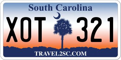 SC license plate XOT321