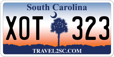 SC license plate XOT323