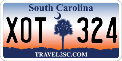 SC license plate XOT324