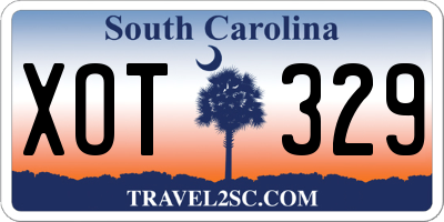 SC license plate XOT329