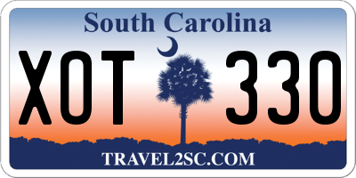 SC license plate XOT330