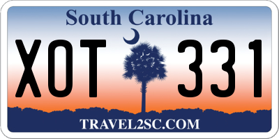 SC license plate XOT331