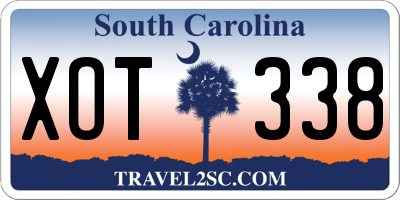 SC license plate XOT338