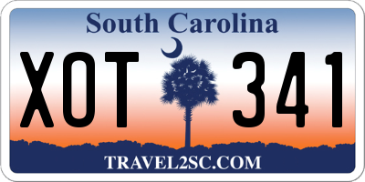 SC license plate XOT341
