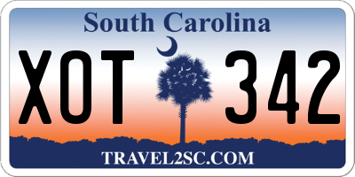 SC license plate XOT342