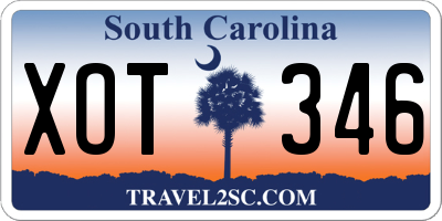 SC license plate XOT346