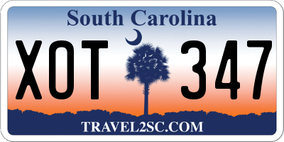 SC license plate XOT347