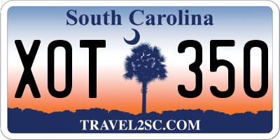 SC license plate XOT350