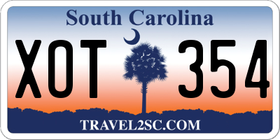 SC license plate XOT354