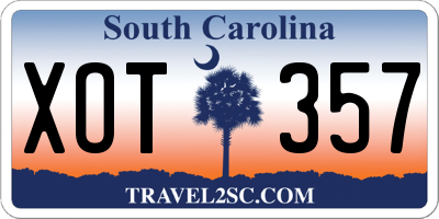 SC license plate XOT357