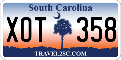 SC license plate XOT358