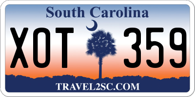 SC license plate XOT359