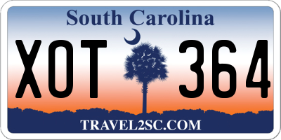 SC license plate XOT364