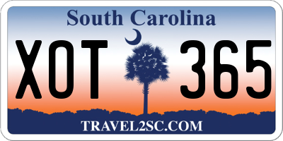 SC license plate XOT365