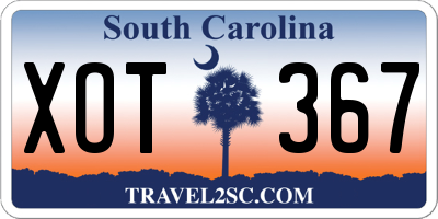 SC license plate XOT367