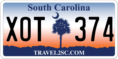 SC license plate XOT374