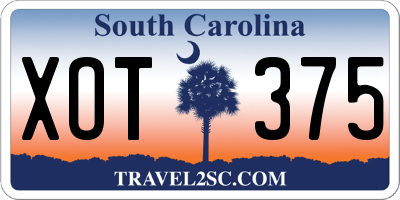 SC license plate XOT375