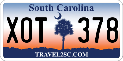 SC license plate XOT378