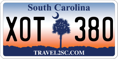 SC license plate XOT380