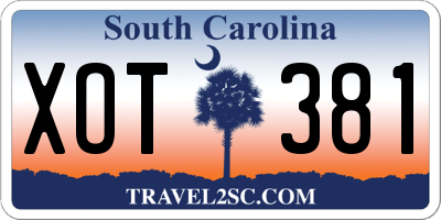 SC license plate XOT381