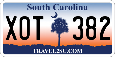 SC license plate XOT382
