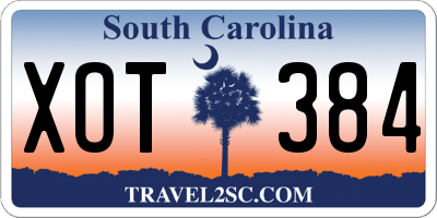 SC license plate XOT384