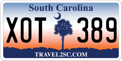 SC license plate XOT389