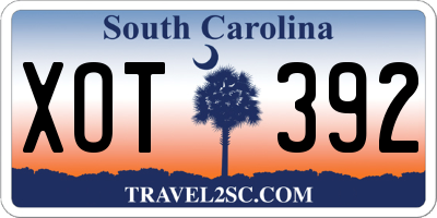 SC license plate XOT392