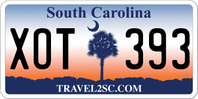 SC license plate XOT393
